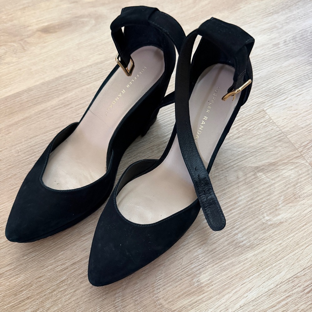 Loeffler Randall Black Ankle Strap Heels